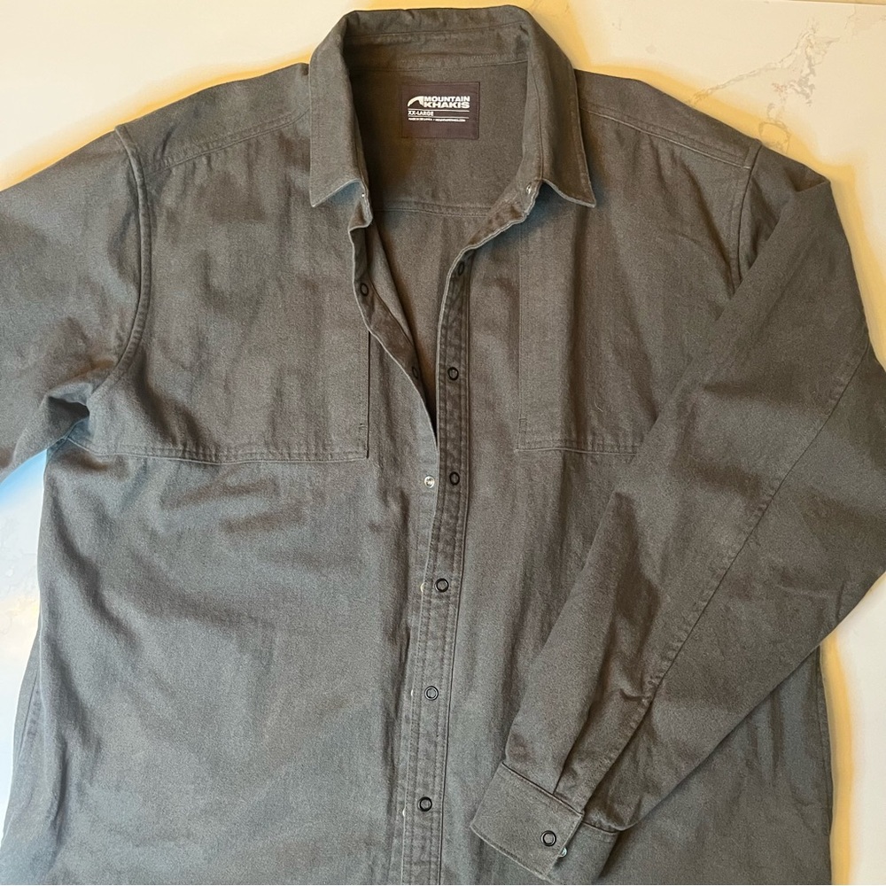 Mountain Khaki Grayish-Green Button-Up Shirt Jacket